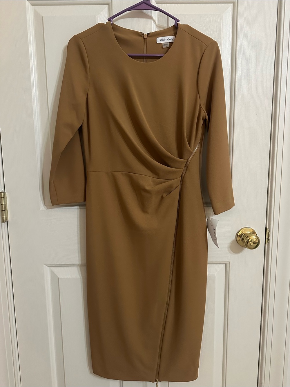 Calvin Klein Size 6 legacy Scuba Crepe Dress Side Zipper NWT - Picture 4 of 6